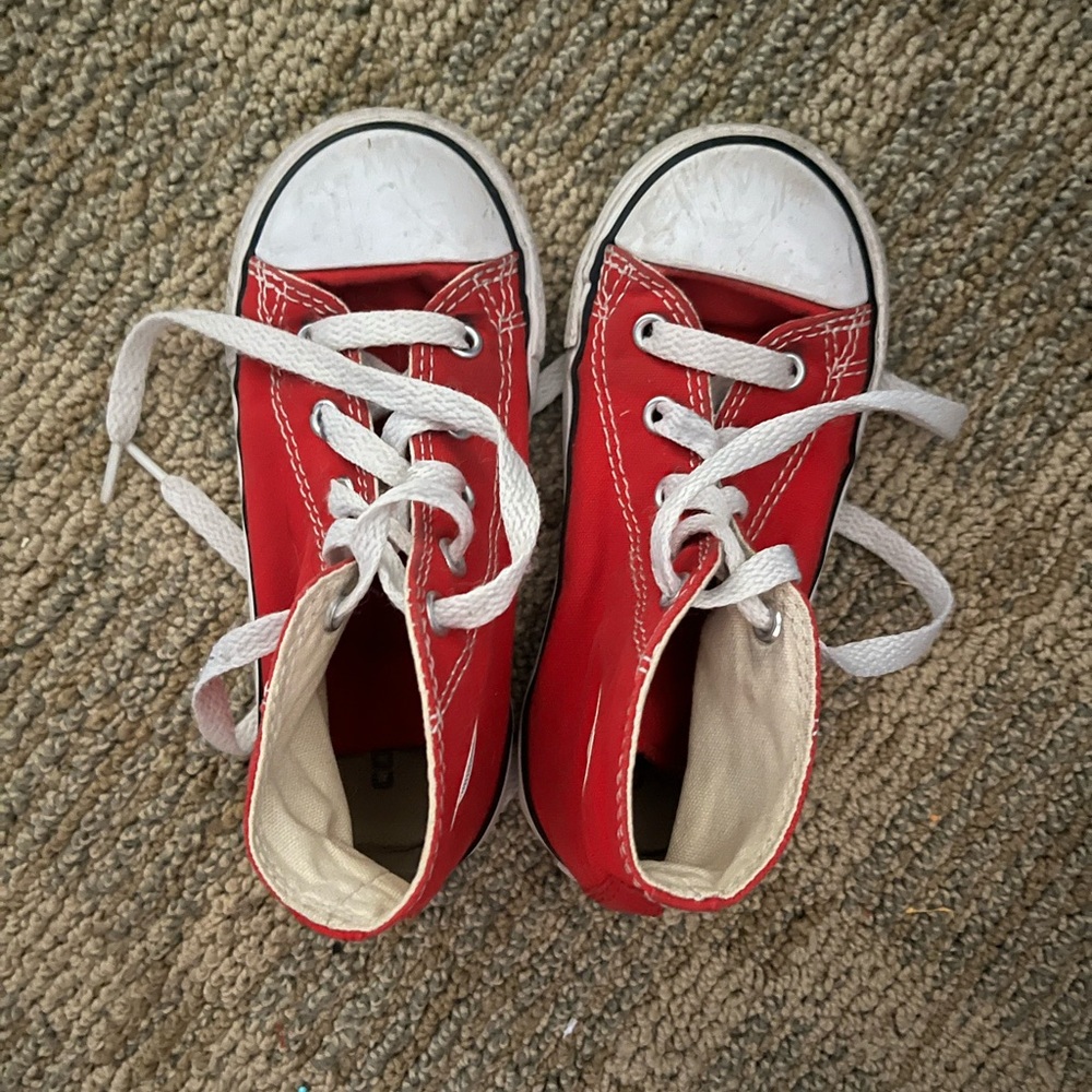 Kids size 9 Red Converse High Tops